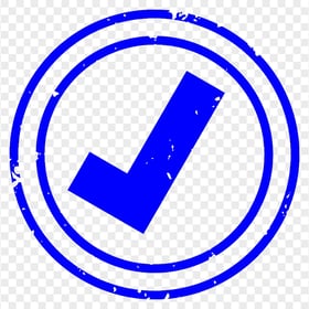 HD Blue Round Yes Tick Check Mark Stamp PNG