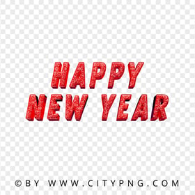 HD PNG Red Glitter Happy New Year Text Art