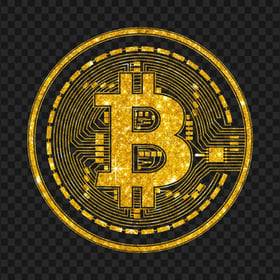 HD Gold Glitter Bitcoin Crypto Blockchain Coin Icon PNG