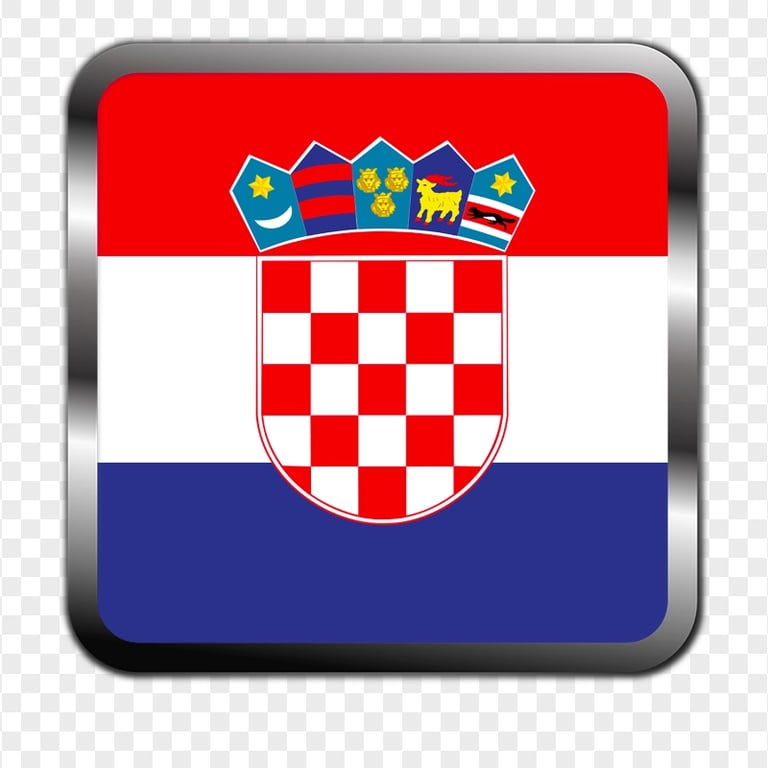 HD Croatia Square Metal Framed Flag Icon PNG