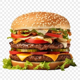 The Ultimate Double Beef American Burger HD Transparent PNG