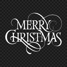 HD White Merry Christmas Text Logo PNG