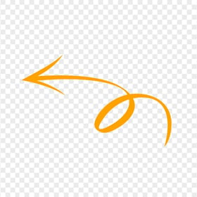 HD Orange Hand Drawn Doodle Arrow To Left Transparent PNG