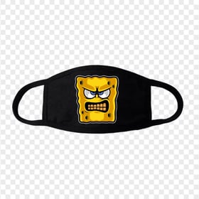 HD Cartoon Spongebob Mouth Face Mask Angry Illustration PNG