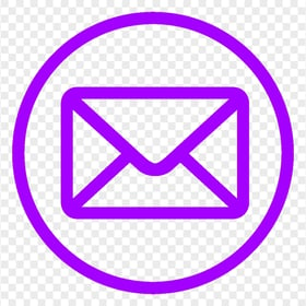 Mail Email Address Round Outline Purple Icon FREE PNG