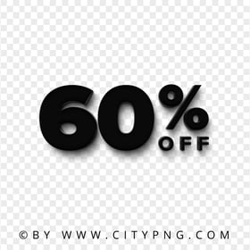 Transparent Black 60 Percent OFF Text Logo Sign