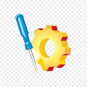 HD Screwdriver And Gear Cartoon Illustration Tools PNG