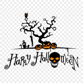 Happy Halloween Scary Logo Design HD PNG
