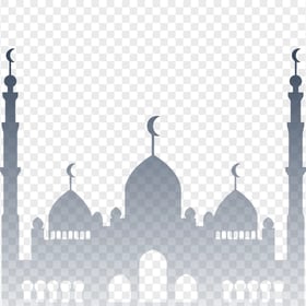 Islamic Gray Silhouette Masjid Mosque Vector