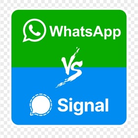 HD Signal Messenger VS Whatsapp Square Icon Transparent PNG