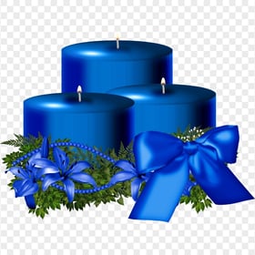 Download Blue Burning Christmas Candles PNG