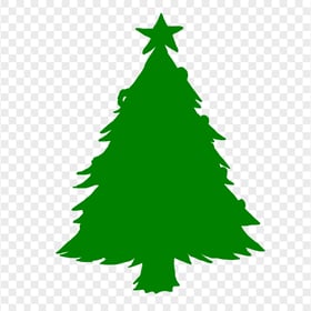 HD Green Christmas Tree Clipart Silhouette PNG