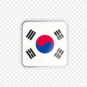 South Korea Square Flag Button Icon PNG