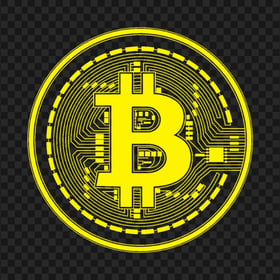HD Yellow Bitcoin Crypto Blockchain Coin Icon PNG