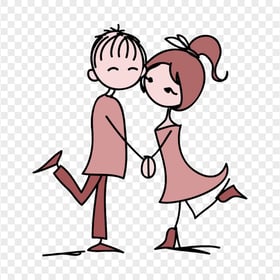Clipart Doodle Drawing Romantic Couple PNG Image