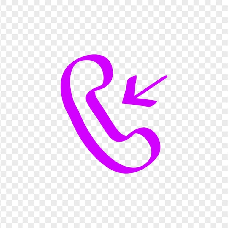 HD Purple Hand Draw Phone Receive A Call Icon Transparent PNG | Citypng