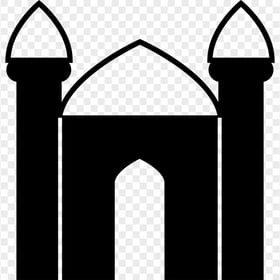 Black Masjid Islamic Mosque Sign Icon