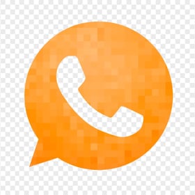 HD Orange Pixel Art Wa Whatsapp App Logo Icon PNG