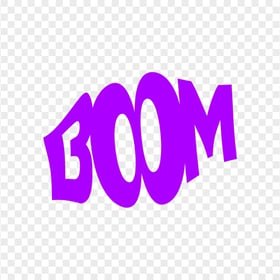 HD Purple Boom Word Text PNG