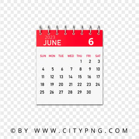 June 2023 Graphic Calendar Transparent Background