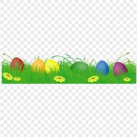 Vector Easter Eggs in the Grass HD Transparent Background