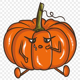 Cartoon Pumpkin Jack O Lantern Crying Sad Face