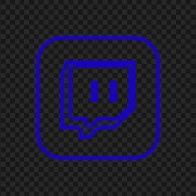 HD Neon App Twitch Dark Blue Square Icon PNG