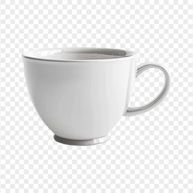 HD Front View Of Empty White Tea Cup Transparent Background