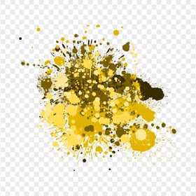 HD Grunge Yellow Brush Paint Colour Splash Transparent PNG