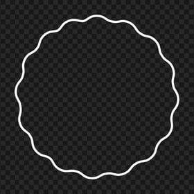 Wavy Circle Shape White Border Frame PNG