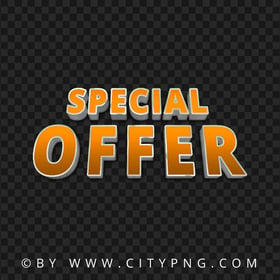 Orange Special Offer Word Label Logo Sign PNG Image
