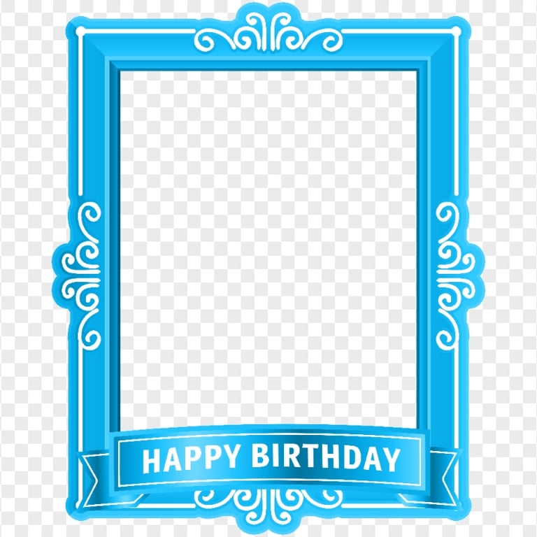 HD Blue Happy Birthday Poster Frame PNG