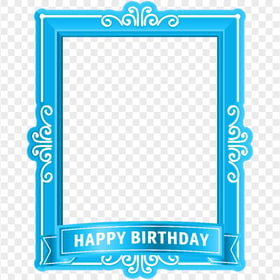 HD Blue Happy Birthday Poster Frame PNG