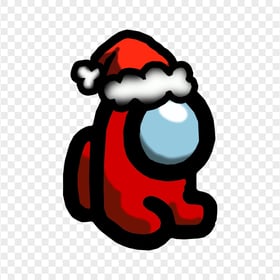 HD Red Among Us Mini Crewmate Character Baby Santa Hat PNG