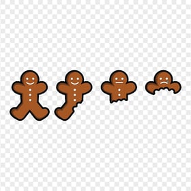 Cartoon Eating Brown Gingerbread Man HD PNG