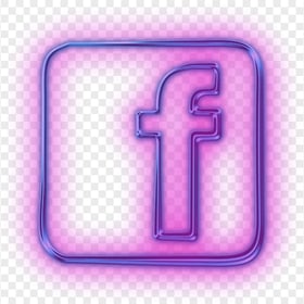 Pink Neon Facebook Icon Light