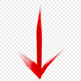 Red Arrow Brush Stroke Down Bottom PNG