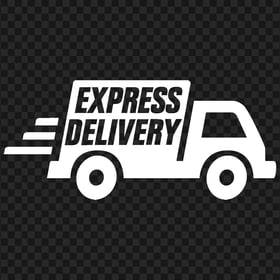 HD Express Delivery White Truck Icon Transparent PNG