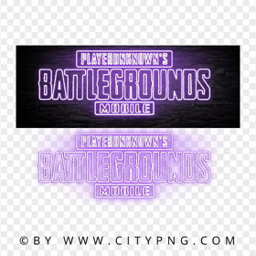 HD Player Unknown Battlegrounds PUBG Purple Light Neon Logo PNG