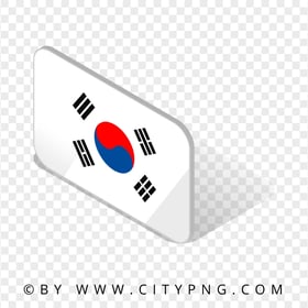 South Korea Isometric 3D Flag Icon FREE PNG