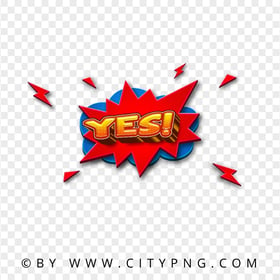 Yes Expression Comic Pop Art HD PNG