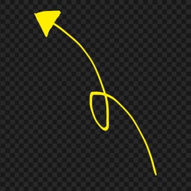 HD Yellow Line Art Drawn Arrow Pointing Top Left PNG