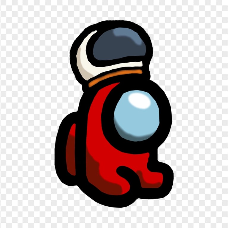 HD Red Among Us Mini Crewmate Character Baby With Astronaut Helmet PNG