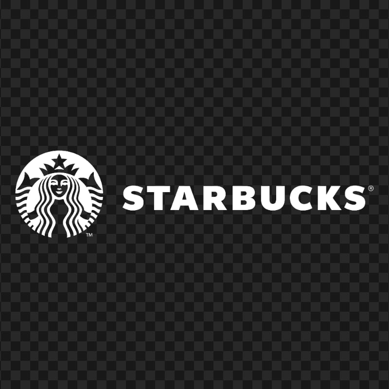 HD Starbucks White Text Logo PNG