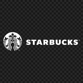 HD Starbucks White Text Logo PNG