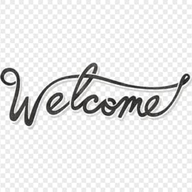 Welcome graphic text black white border