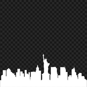 New York Metropolis City White Silhouette PNG