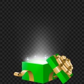 HD Green Open Gift Magic Effect PNG