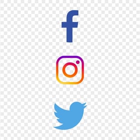 HD Facebook Instagram Twitter Vertical Logos Icons PNG