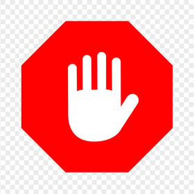 HD White Hand Silhouette On Red Stop Sign PNG